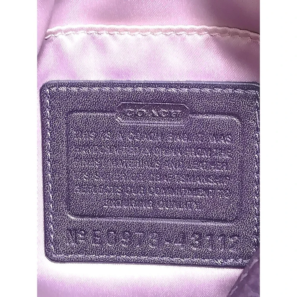 Coach Dark‎ Purple Leather Crossbody Bag Adjustable Strap Purse - Picture 5 of 8